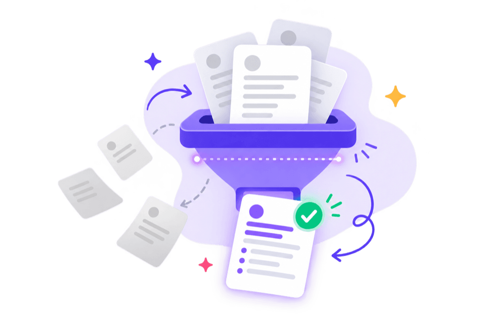 An applicant tracking system scanning a resume and returning a keyword match score